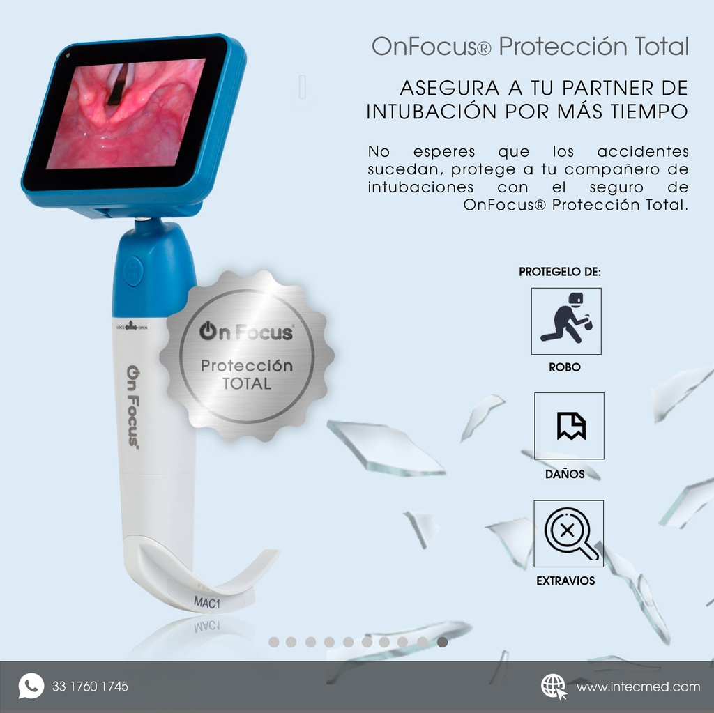 VIDEOLARINGOSCOPIO ONFOCUS® FLEX BLUE WAY W-BLADE MAC 1 Y MAC 3