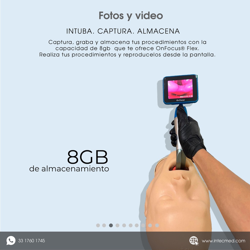 VIDEOLARINGOSCOPIO ONFOCUS® FLEX BLUE WAY 6 HOJAS REUSABLES.