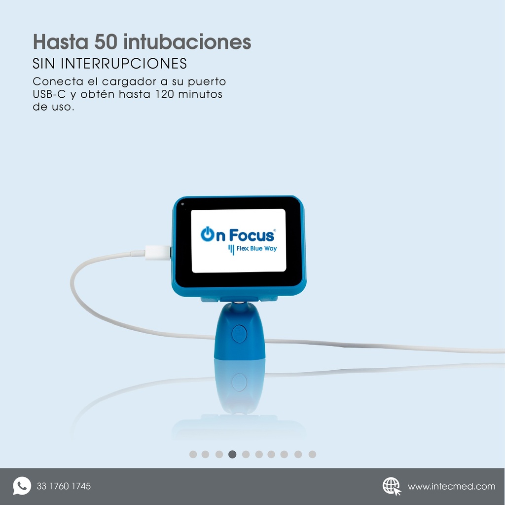 VIDEOLARINGOSCOPIO ONFOCUS® FLEX BLUE WAY 6 HOJAS REUSABLES.