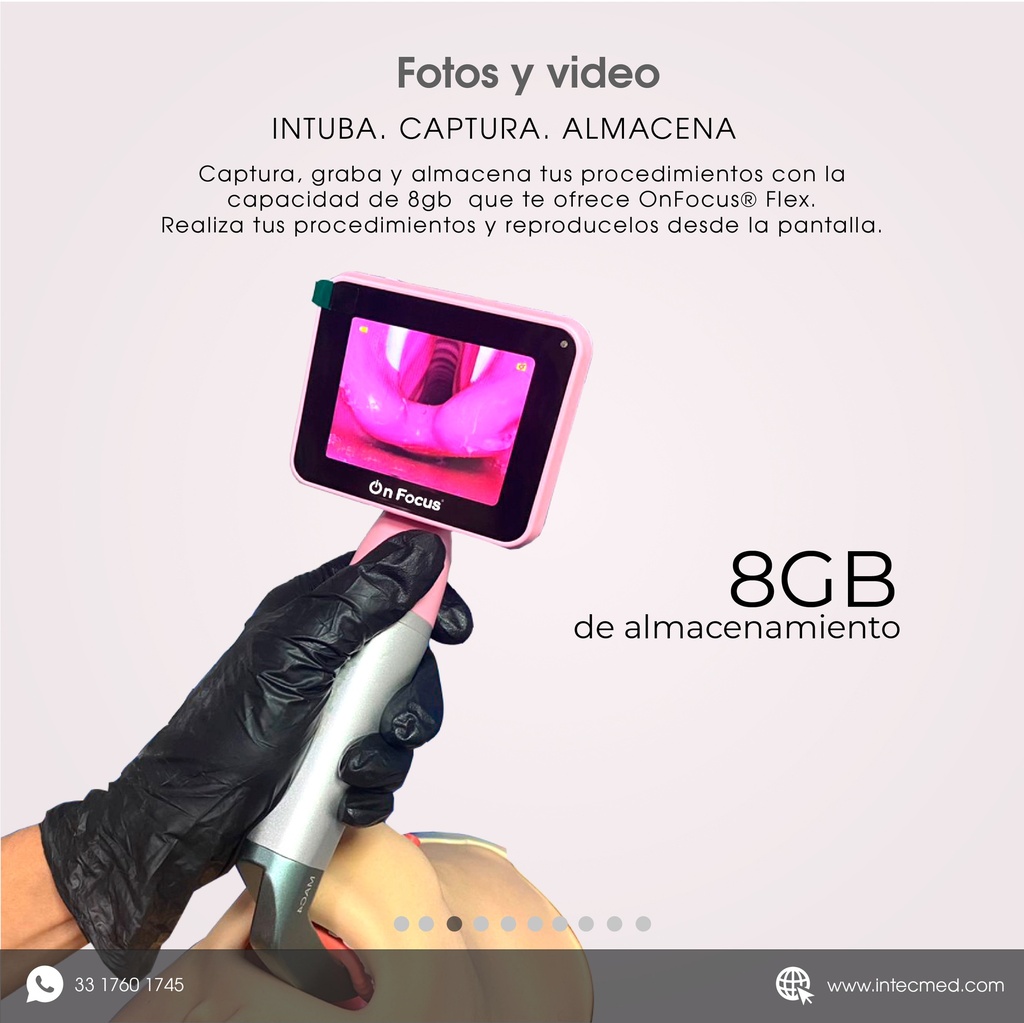 VIDEOLARINGOSCOPIO ONFOCUS® FLEX PINK AIR 6 HOJAS REUSABLES.