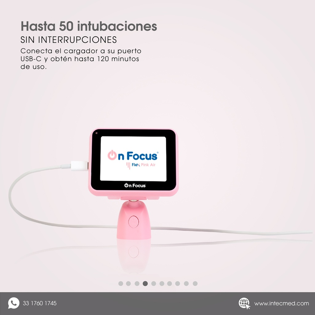 VIDEOLARINGOSCOPIO ONFOCUS® FLEX PINK AIR 3 HOJAS REUSABLES ADULTO