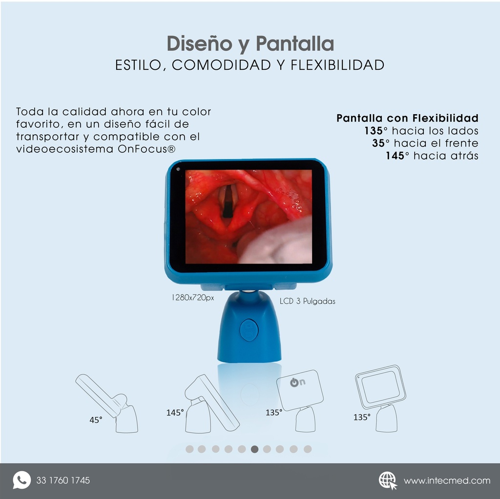 VIDEOLARINGOSCOPIO ONFOCUS® FLEX BLUE WAY 3 HOJAS REUSABLES PEDIATRICO