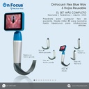 [ON-VR6H-FBW] VIDEOLARINGOSCOPIO ONFOCUS® FLEX BLUE WAY 6 HOJAS REUSABLES.