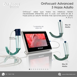 [ON-VAR3HAD] VIDEOLARINGOSCOPIO ONFOCUS® ADVANCED 3 HOJAS REUSABLES ADULTO